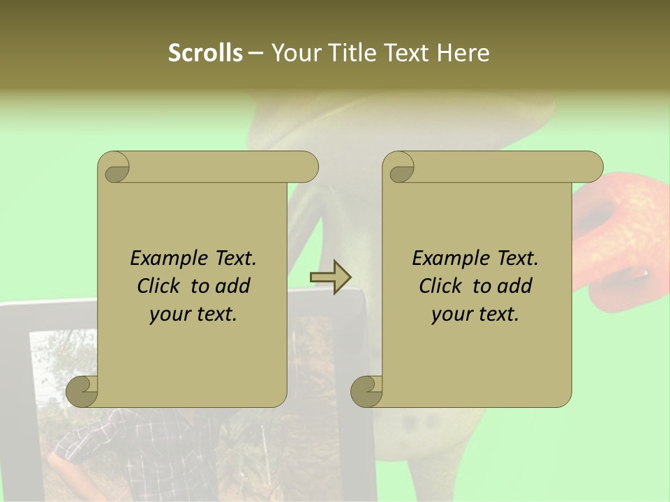 A Frog Holding A Laptop Computer With A Green Background PowerPoint Template