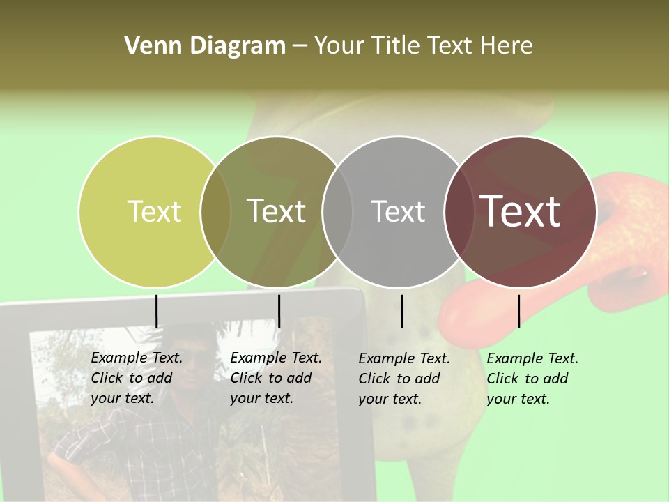 A Frog Holding A Laptop Computer With A Green Background PowerPoint Template