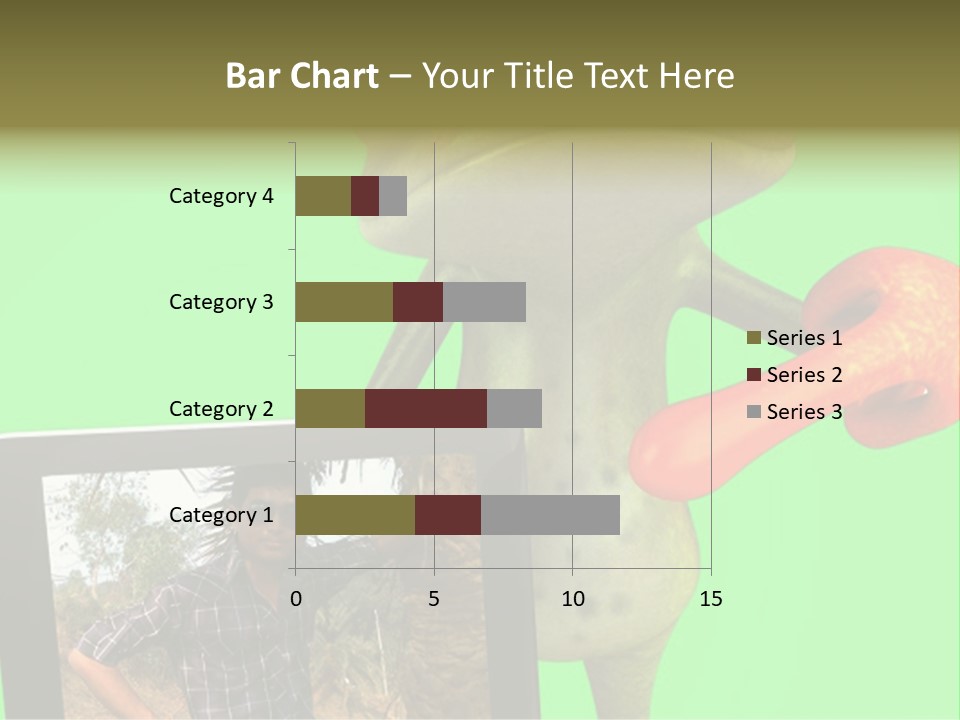 A Frog Holding A Laptop Computer With A Green Background PowerPoint Template