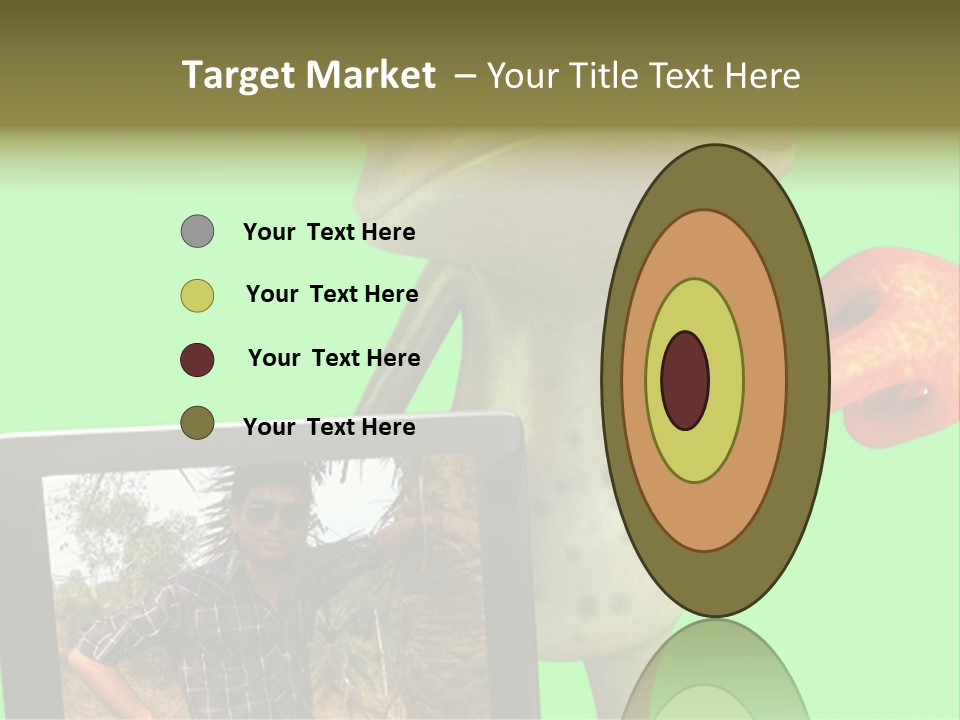 A Frog Holding A Laptop Computer With A Green Background PowerPoint Template