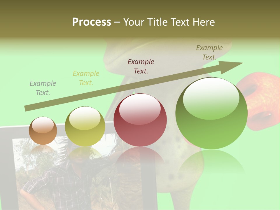 A Frog Holding A Laptop Computer With A Green Background PowerPoint Template