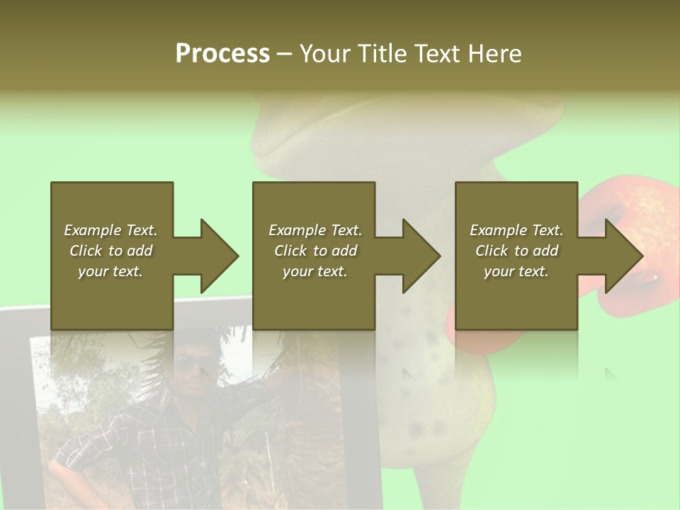 A Frog Holding A Laptop Computer With A Green Background PowerPoint Template