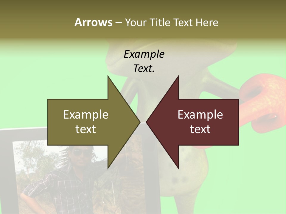 A Frog Holding A Laptop Computer With A Green Background PowerPoint Template