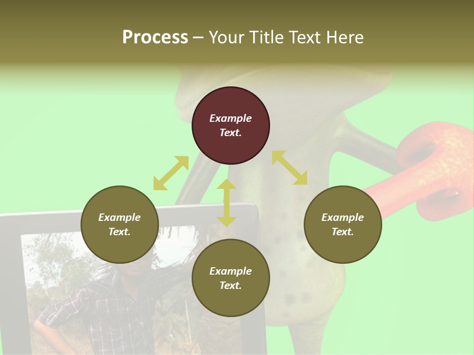 A Frog Holding A Laptop Computer With A Green Background PowerPoint Template