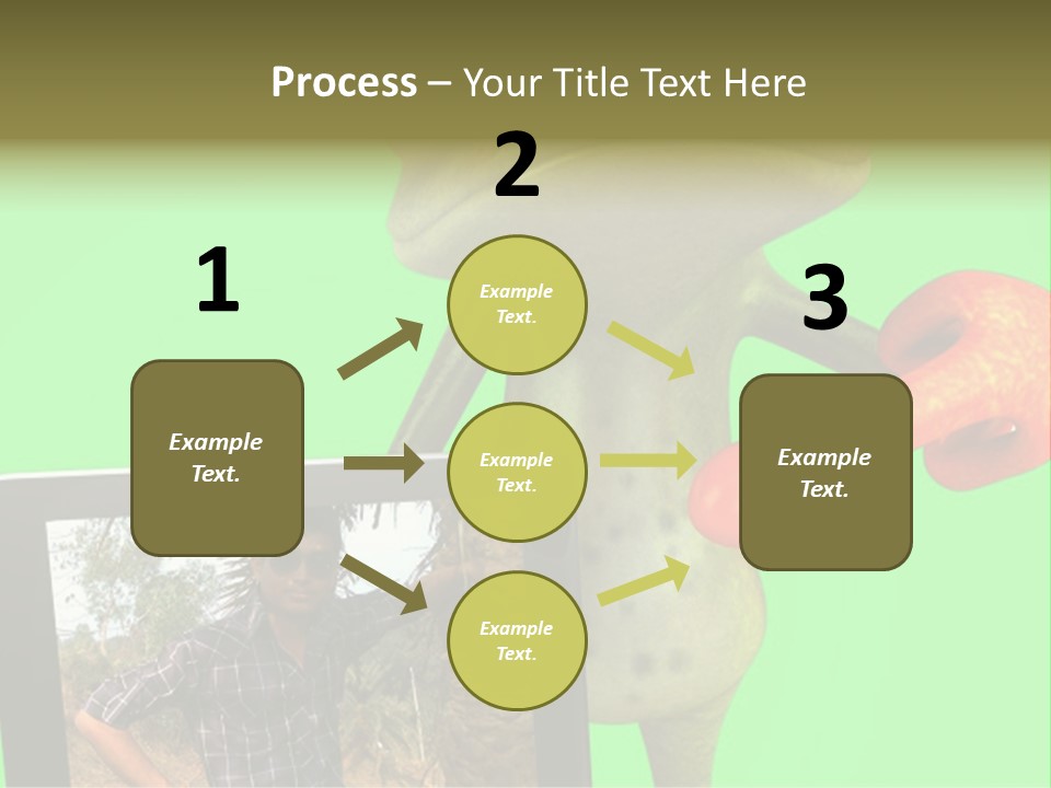 A Frog Holding A Laptop Computer With A Green Background PowerPoint Template