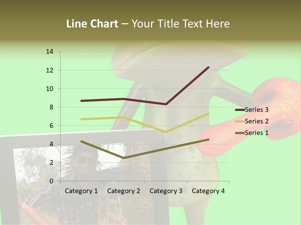 A Frog Holding A Laptop Computer With A Green Background PowerPoint Template