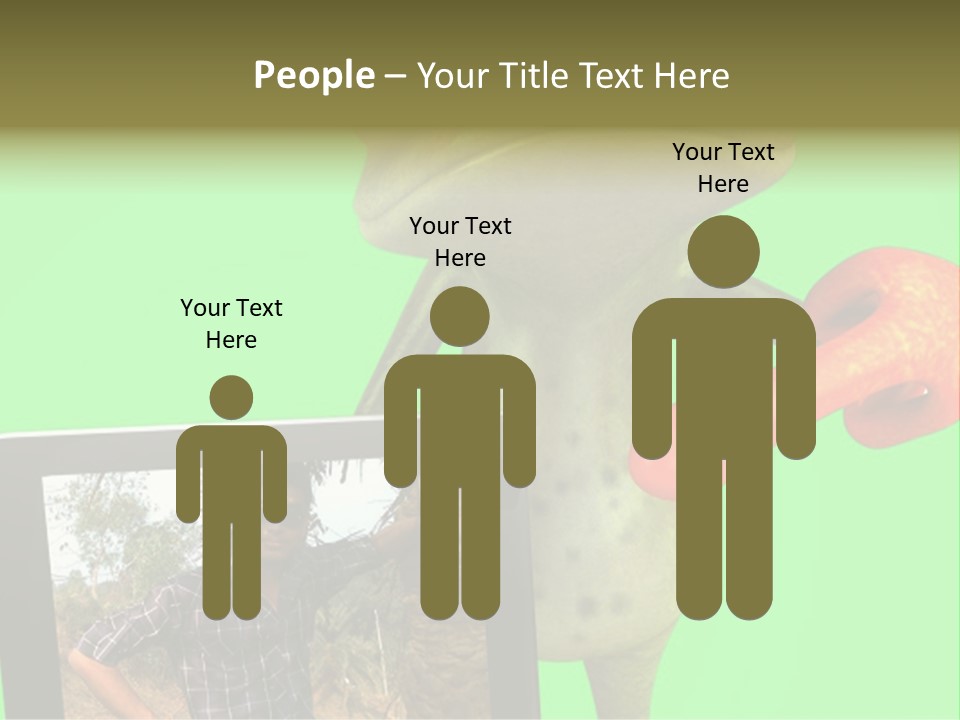 A Frog Holding A Laptop Computer With A Green Background PowerPoint Template