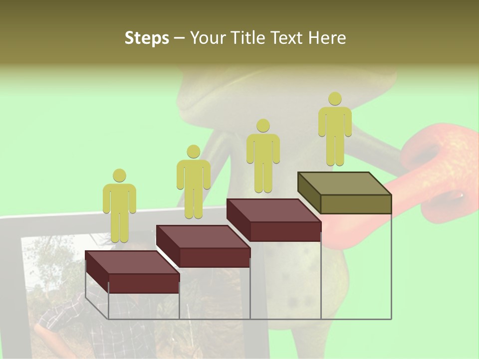 A Frog Holding A Laptop Computer With A Green Background PowerPoint Template