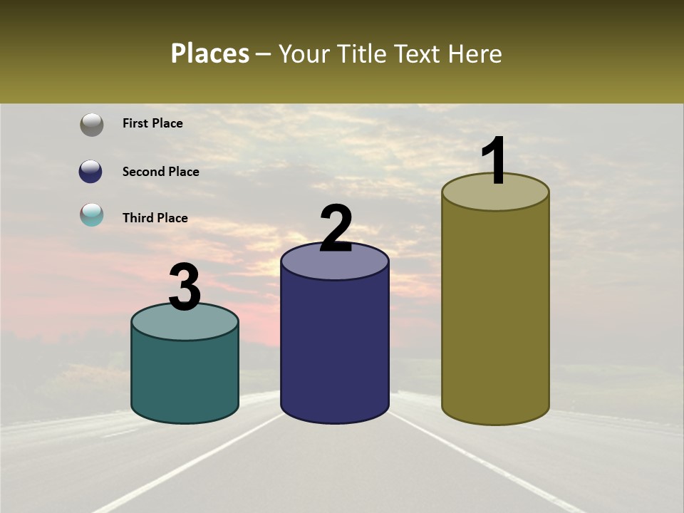 A Road With A Sunset In The Background PowerPoint Template