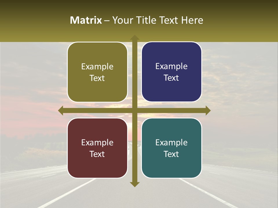 A Road With A Sunset In The Background PowerPoint Template