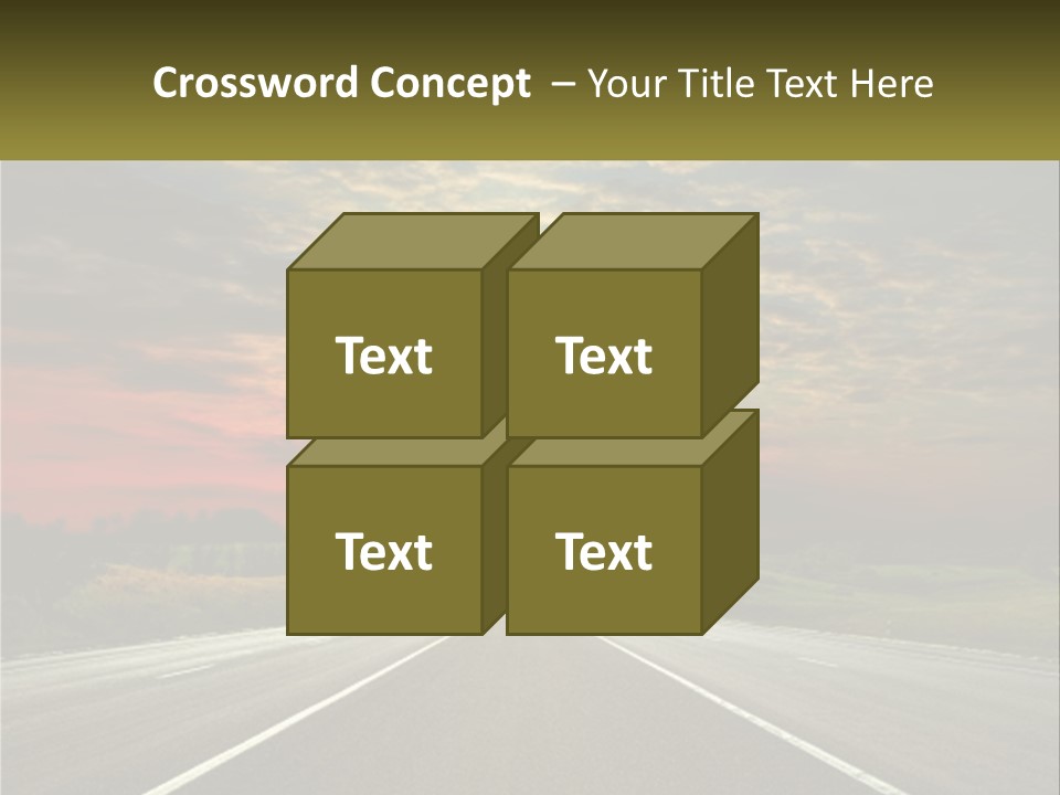 A Road With A Sunset In The Background PowerPoint Template