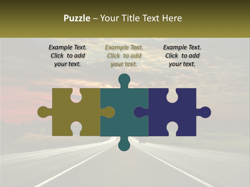 A Road With A Sunset In The Background PowerPoint Template