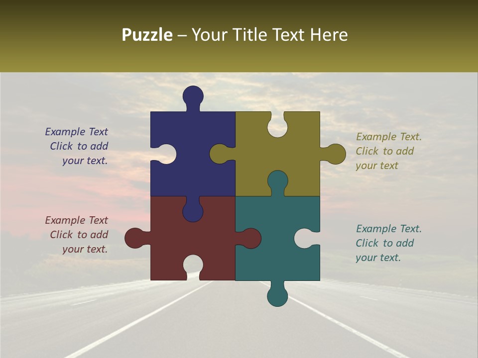 A Road With A Sunset In The Background PowerPoint Template