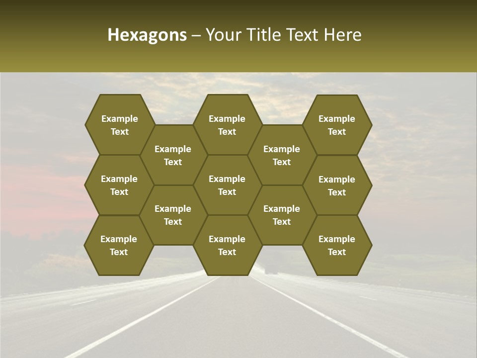 A Road With A Sunset In The Background PowerPoint Template