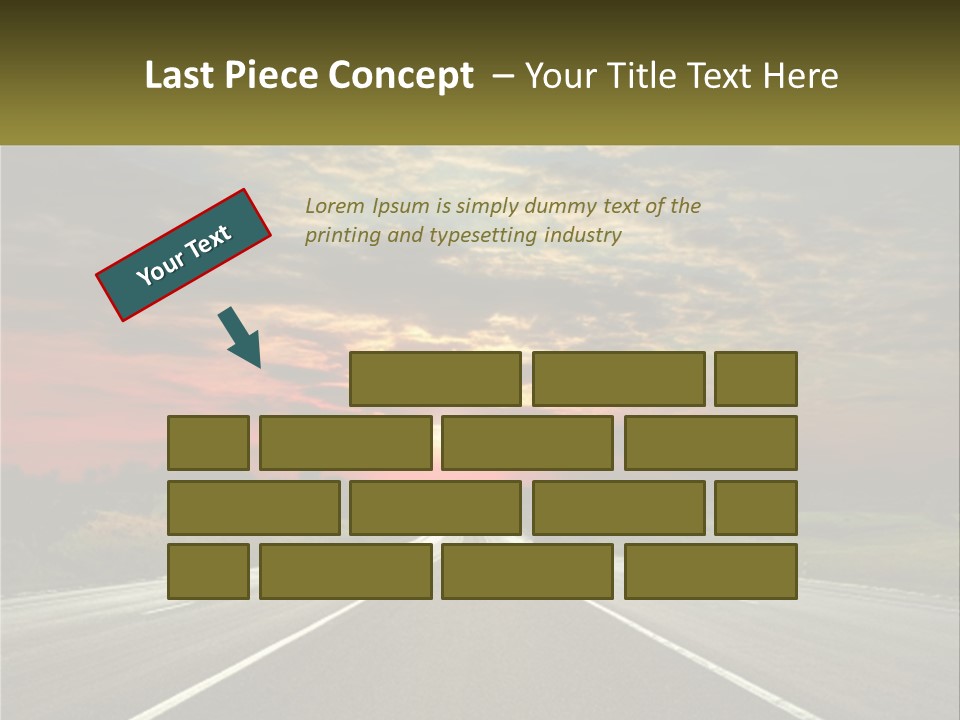 A Road With A Sunset In The Background PowerPoint Template