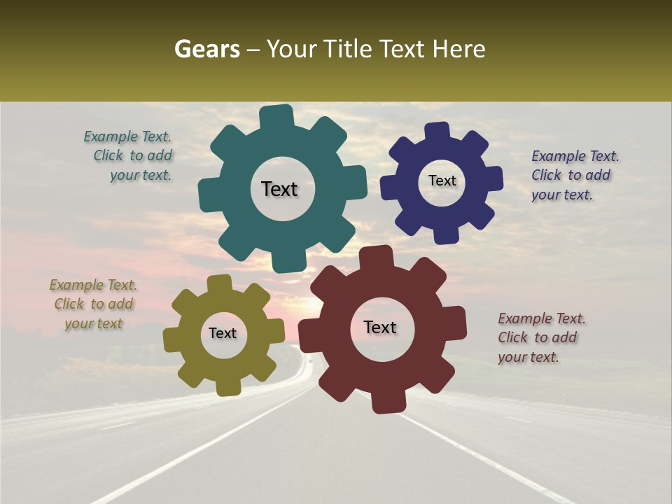 A Road With A Sunset In The Background PowerPoint Template