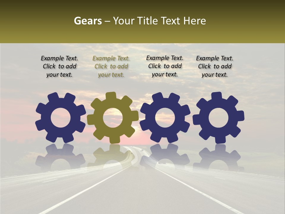 A Road With A Sunset In The Background PowerPoint Template