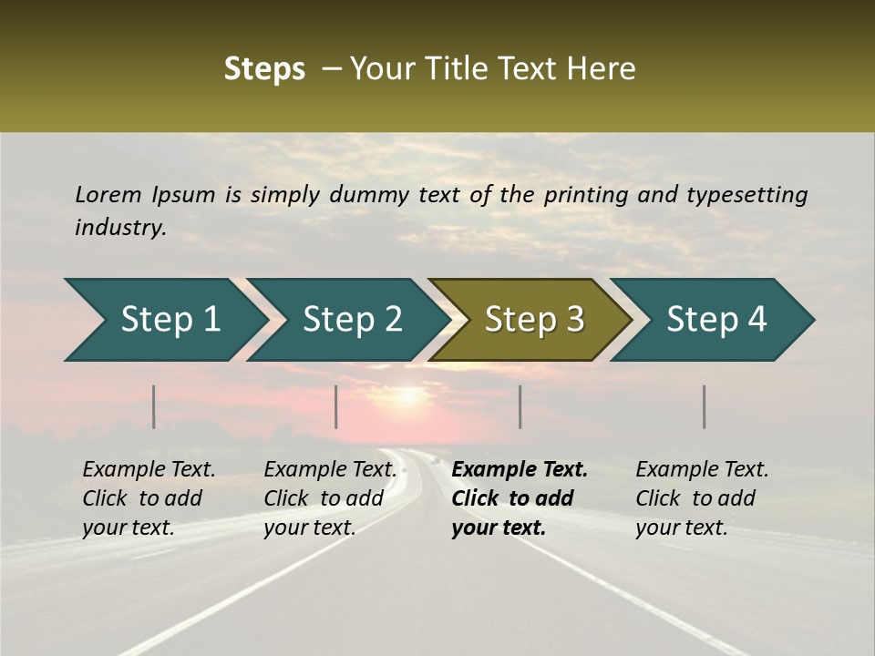 A Road With A Sunset In The Background PowerPoint Template