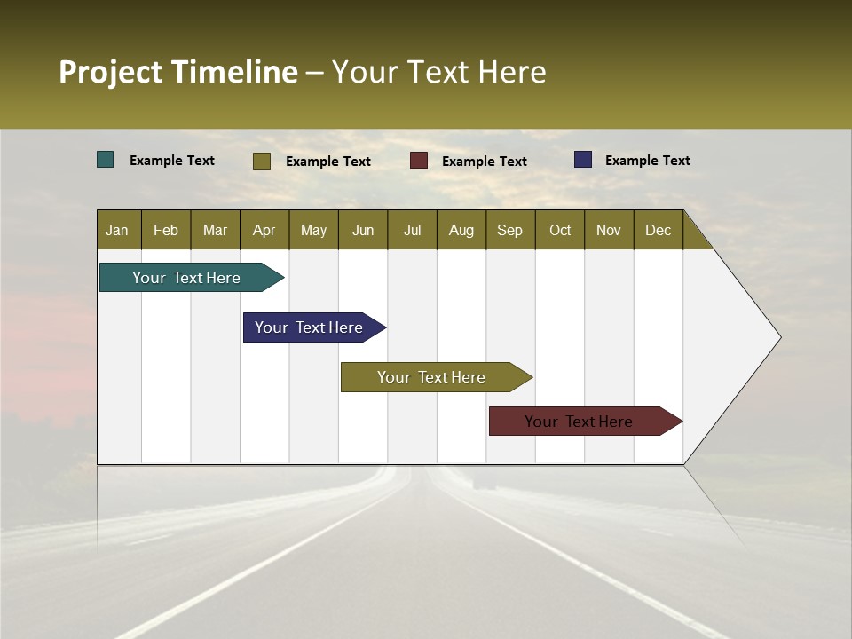 A Road With A Sunset In The Background PowerPoint Template