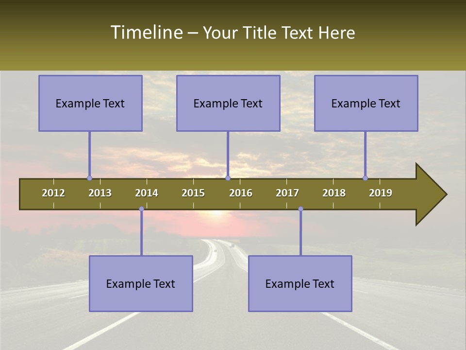A Road With A Sunset In The Background PowerPoint Template