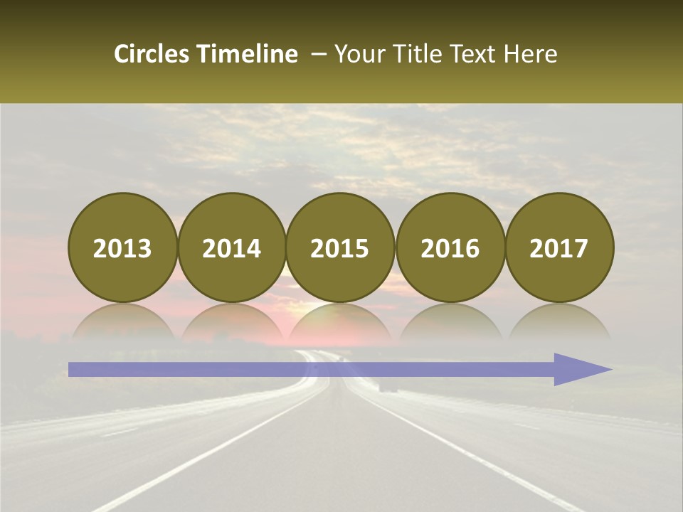 A Road With A Sunset In The Background PowerPoint Template