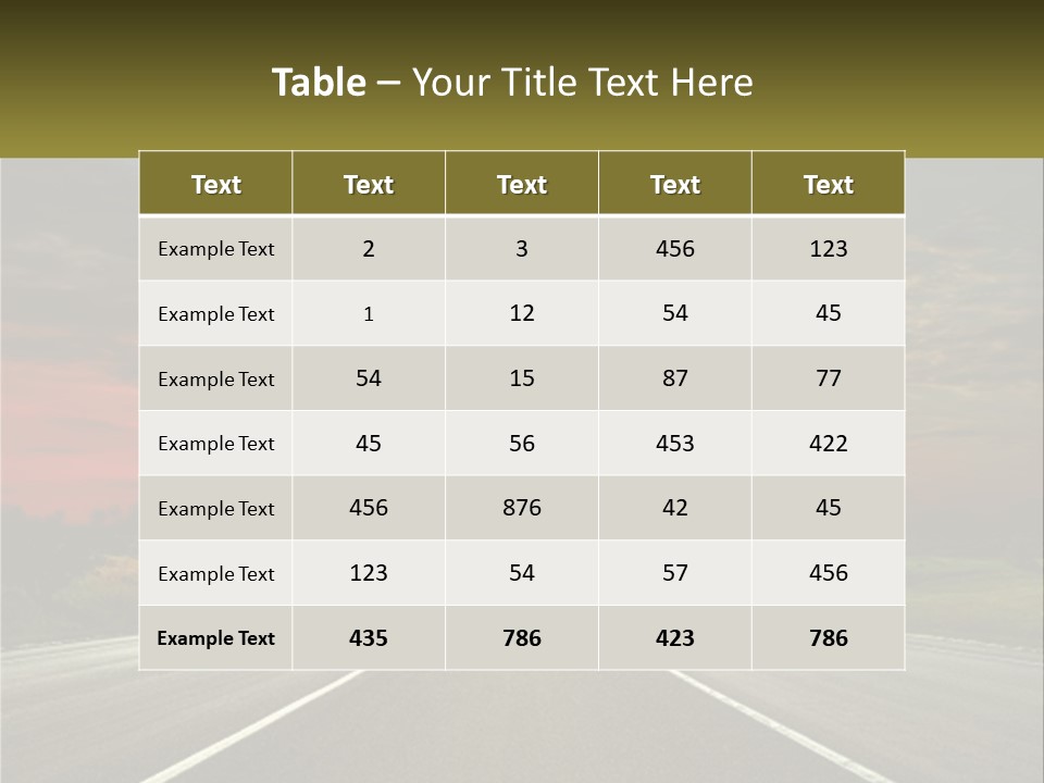 A Road With A Sunset In The Background PowerPoint Template