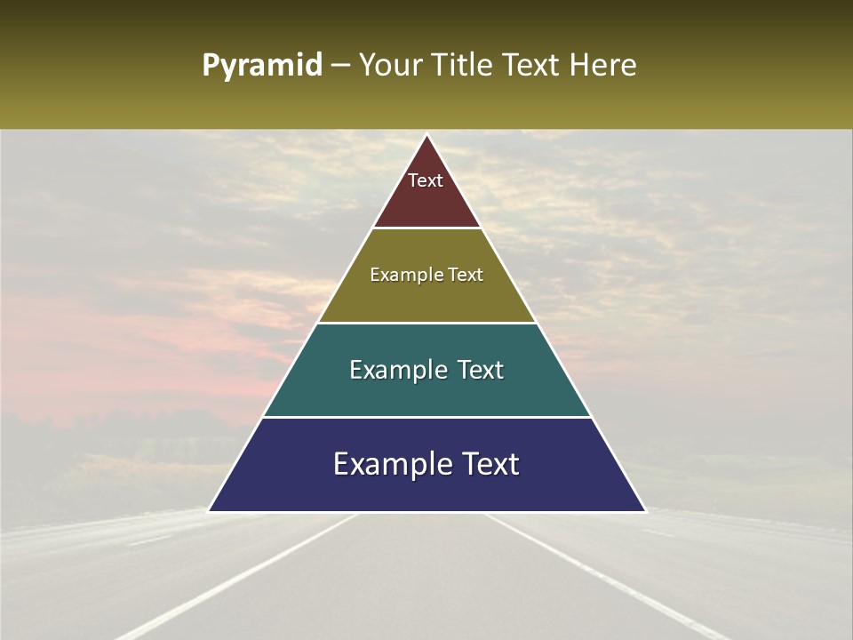 A Road With A Sunset In The Background PowerPoint Template