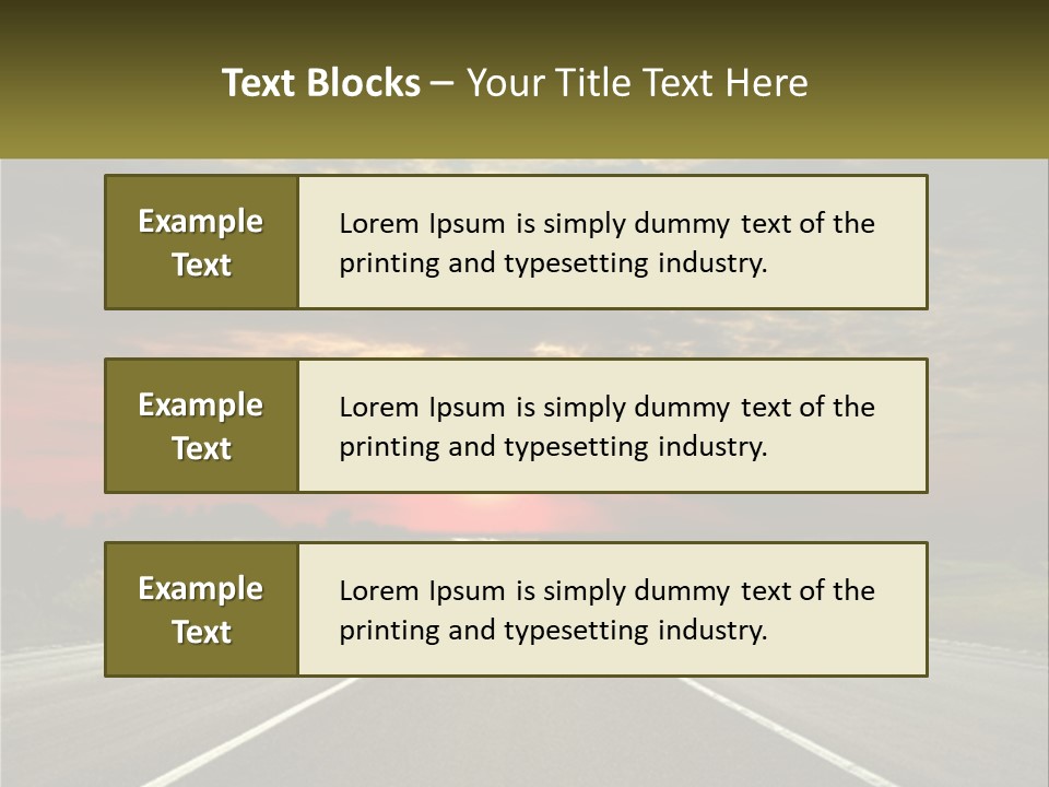 A Road With A Sunset In The Background PowerPoint Template