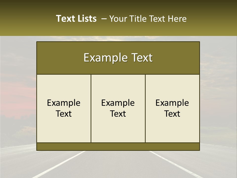 A Road With A Sunset In The Background PowerPoint Template