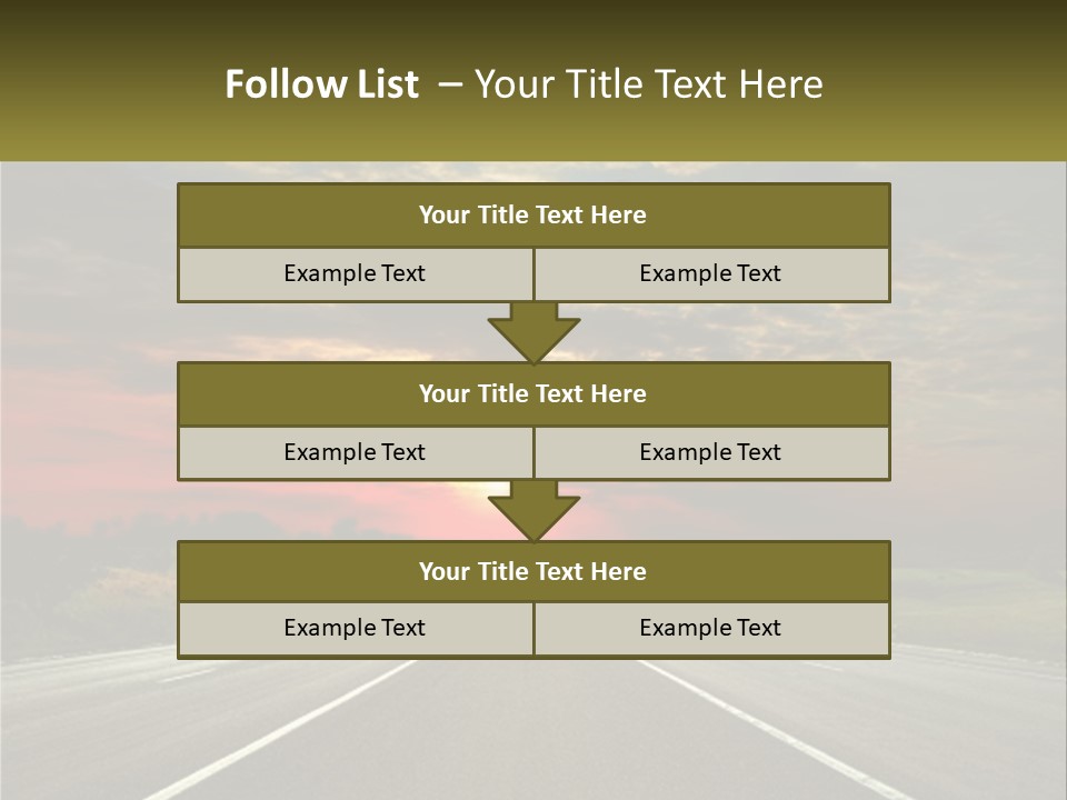 A Road With A Sunset In The Background PowerPoint Template