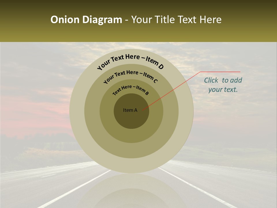 A Road With A Sunset In The Background PowerPoint Template