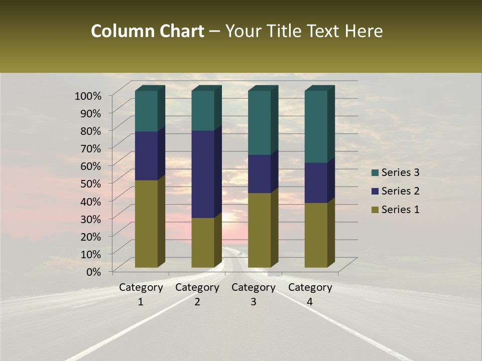 A Road With A Sunset In The Background PowerPoint Template