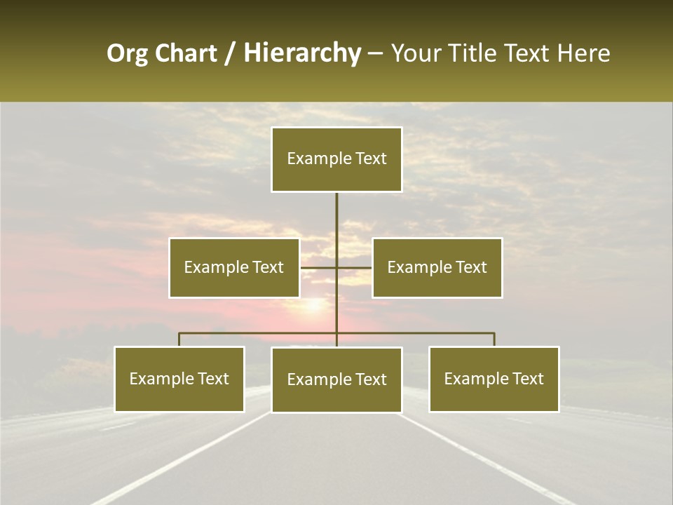 A Road With A Sunset In The Background PowerPoint Template