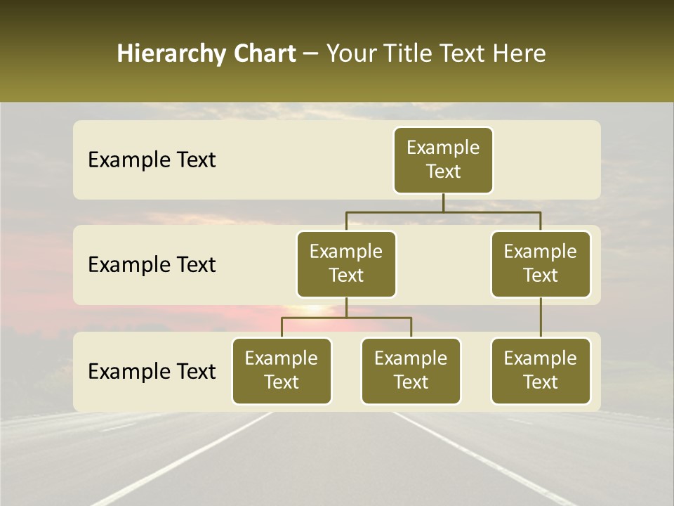 A Road With A Sunset In The Background PowerPoint Template
