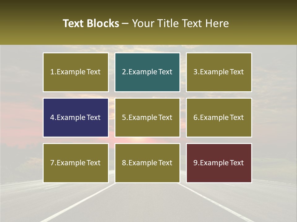 A Road With A Sunset In The Background PowerPoint Template