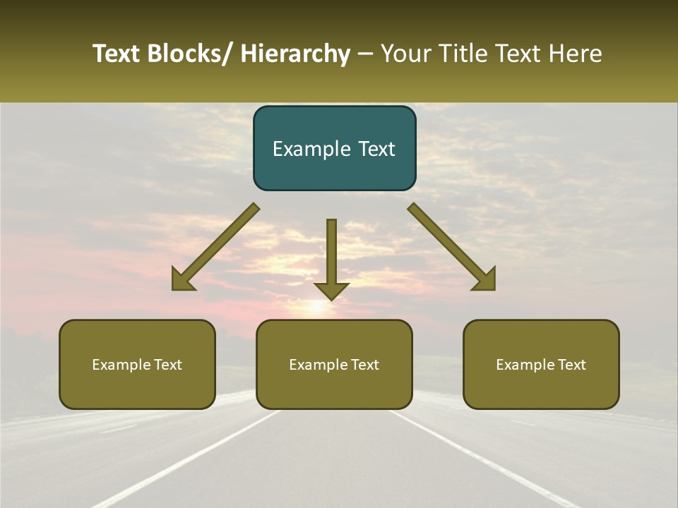 A Road With A Sunset In The Background PowerPoint Template