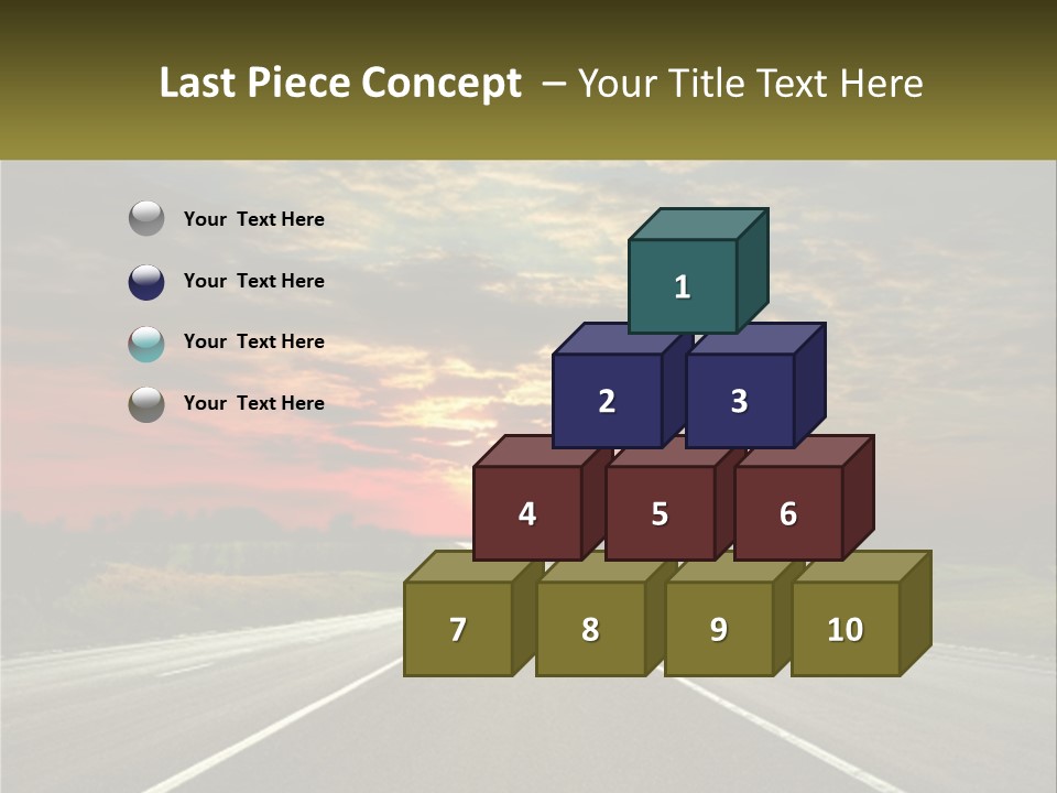 A Road With A Sunset In The Background PowerPoint Template