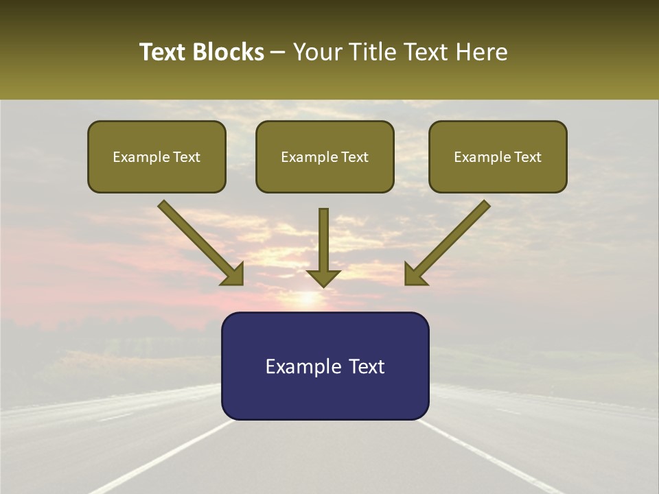 A Road With A Sunset In The Background PowerPoint Template