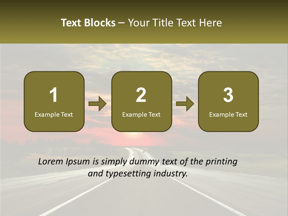 A Road With A Sunset In The Background PowerPoint Template
