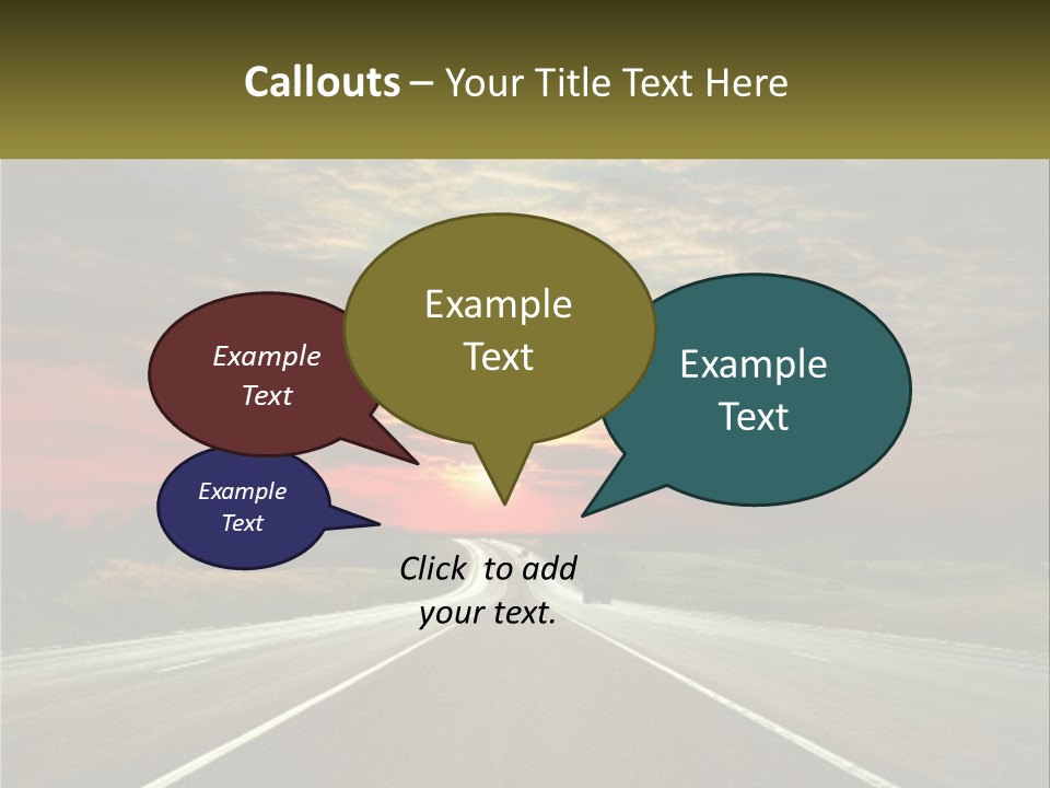 A Road With A Sunset In The Background PowerPoint Template