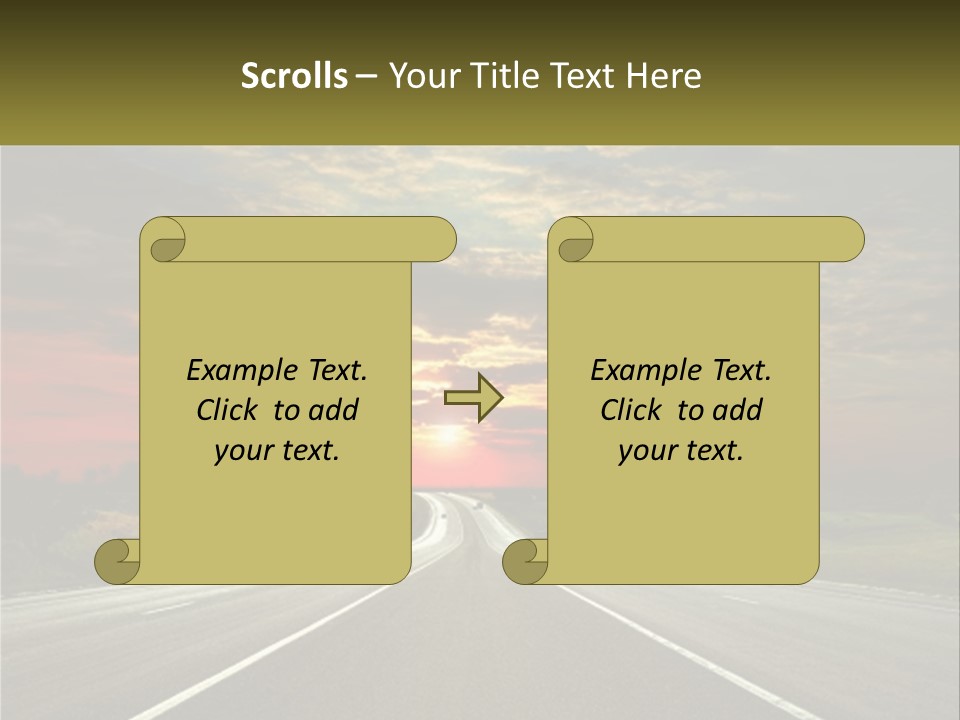 A Road With A Sunset In The Background PowerPoint Template
