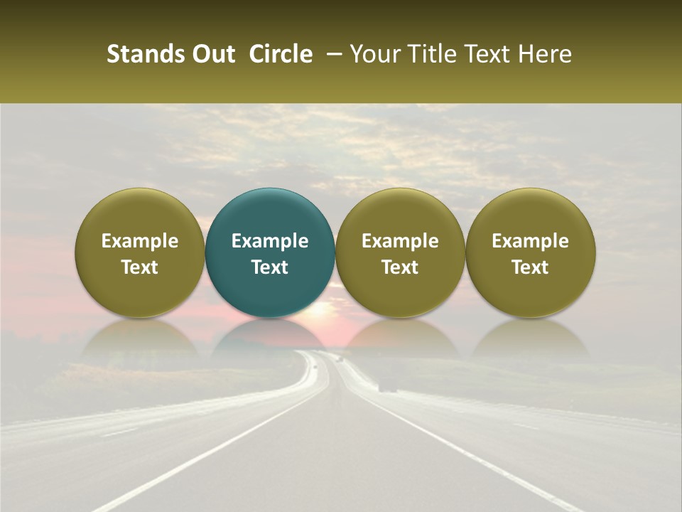 A Road With A Sunset In The Background PowerPoint Template