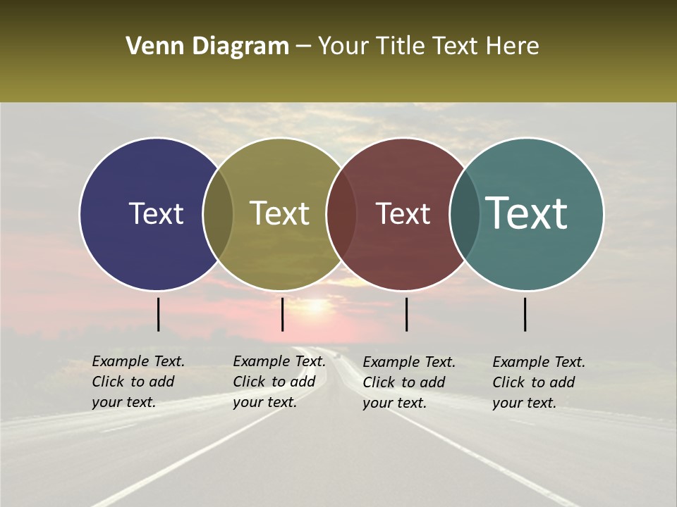 A Road With A Sunset In The Background PowerPoint Template