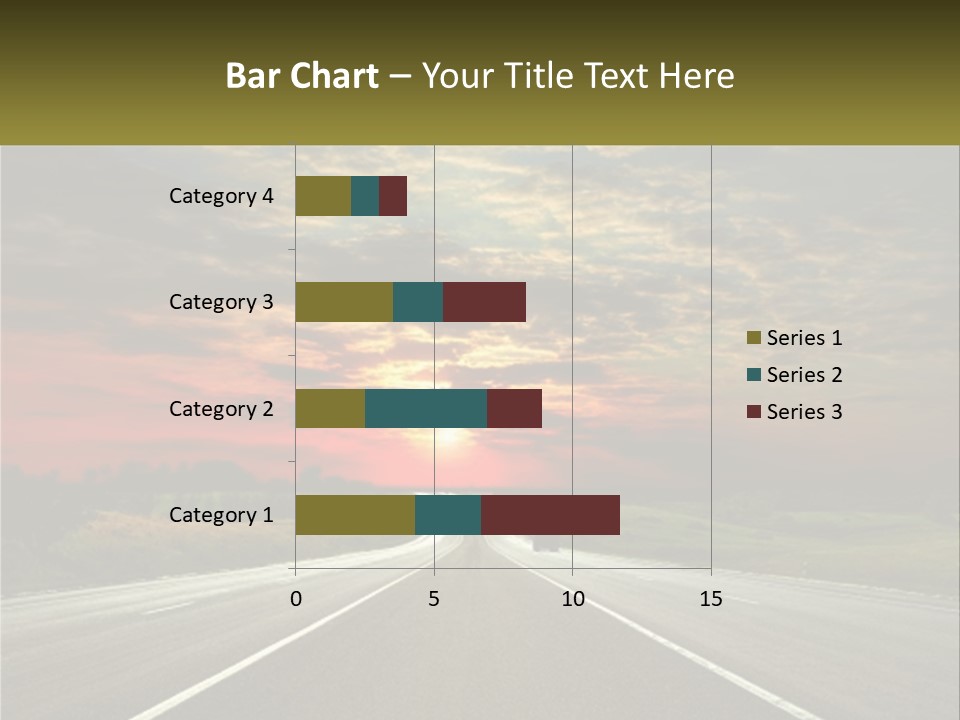 A Road With A Sunset In The Background PowerPoint Template