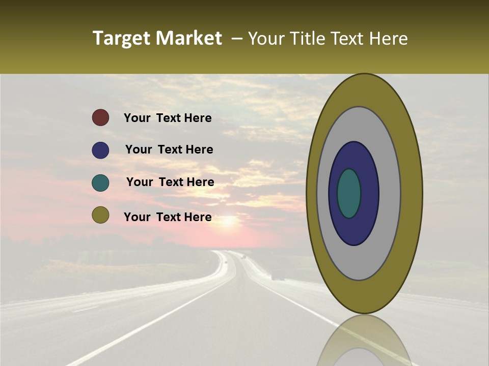 A Road With A Sunset In The Background PowerPoint Template