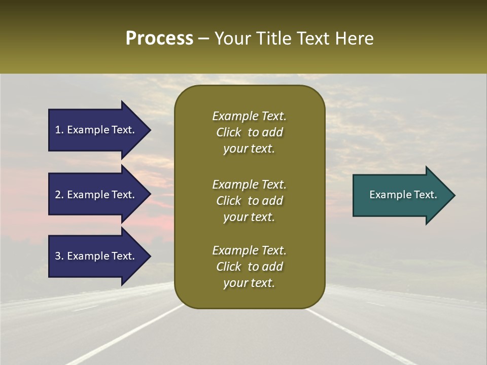 A Road With A Sunset In The Background PowerPoint Template