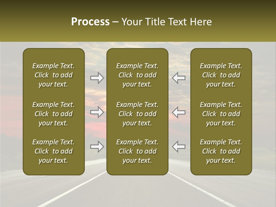 A Road With A Sunset In The Background PowerPoint Template