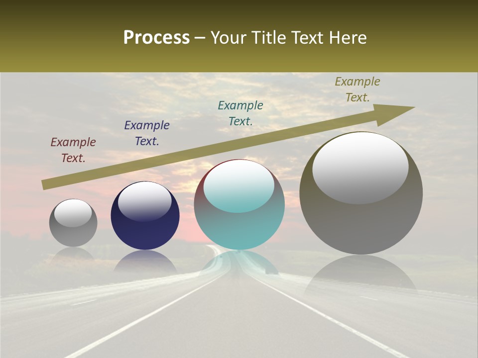 A Road With A Sunset In The Background PowerPoint Template