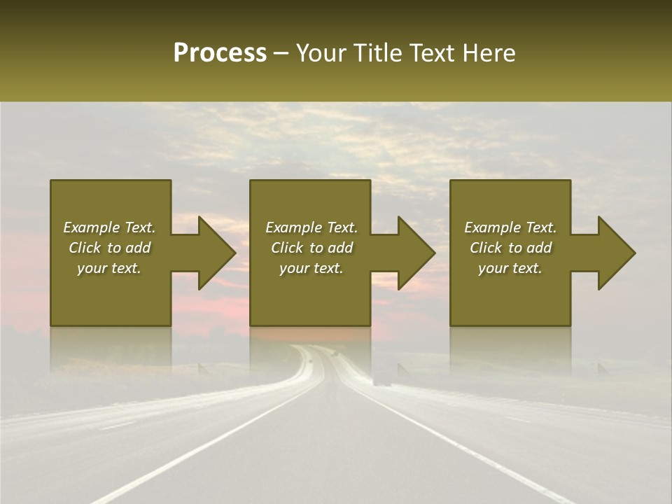 A Road With A Sunset In The Background PowerPoint Template
