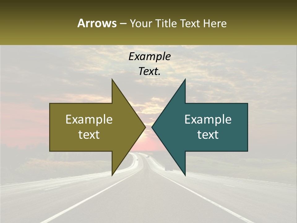 A Road With A Sunset In The Background PowerPoint Template